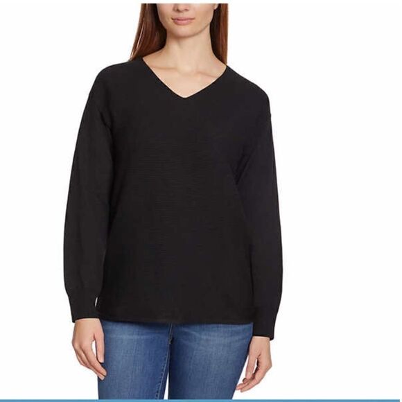 Ella Moss Ladies' Ribbed V-Neck Sweater - Picture 1 of 7